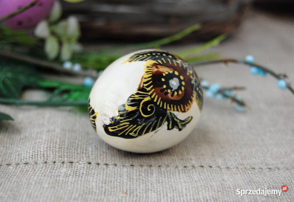 Stara pisanka drewniana malowana Ukraina 63 Lublin