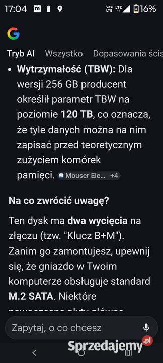 Dysk m 2 micron 1100 256 gb