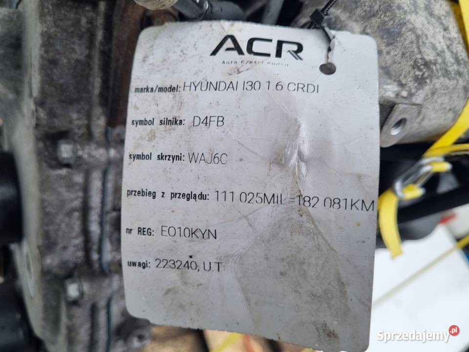 SILNIK KOMPLET Hyundai Elantra IV 16 CRDI 116 osobowe Janów
