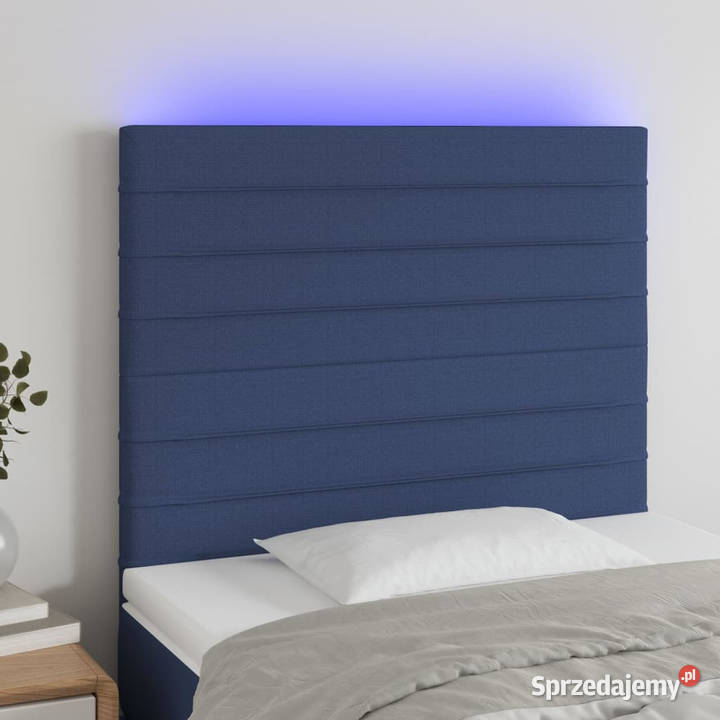 Zagłówek do łóżka z LED niebieski 80x5x118128 mazowieckie Warszawa