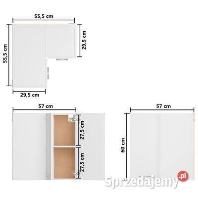 vidaXL Szafka narożna biała 57x57x60 materiał Warszawa
