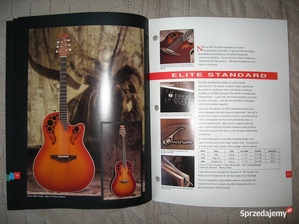 Ovation Guitars 1994 katalog gitar pomorskie Kępice