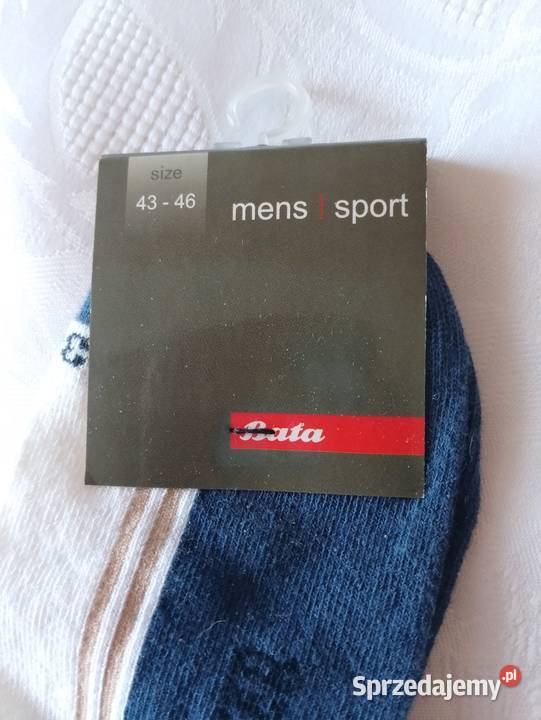 SKARPETY męskie BATA skarpetki sportowe biało wielkopolskie Oborniki