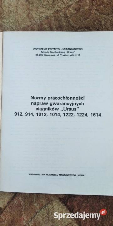 Ursus 912 914 1012 1014 1222 1224 1614 katalog Lublin