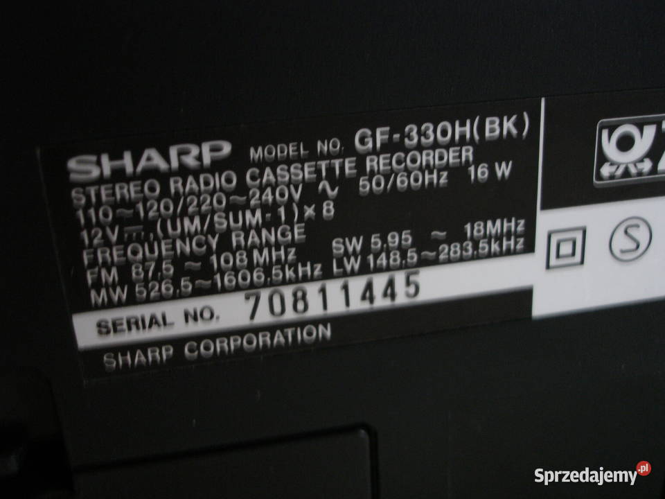 Radiomagnetofon SHARP GF330H Zielona Góra