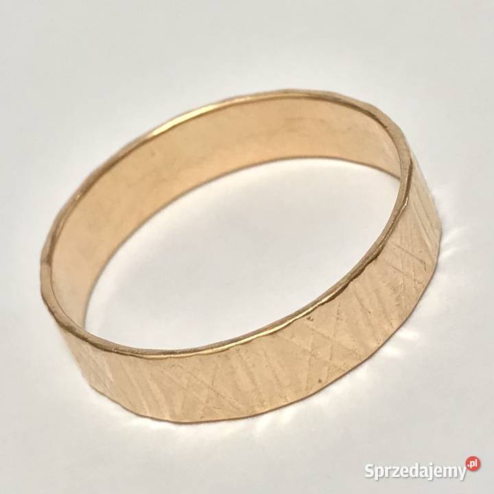 Złota OBRĄCZKA damska 14K cudownie ZDOBIONA r23 Warszawa