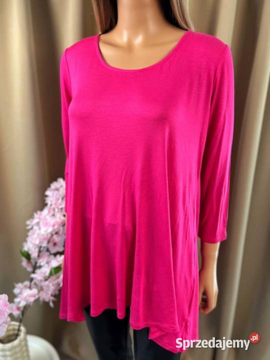 MS Collection różowa bluzka oversize wiskoza Augustówka
