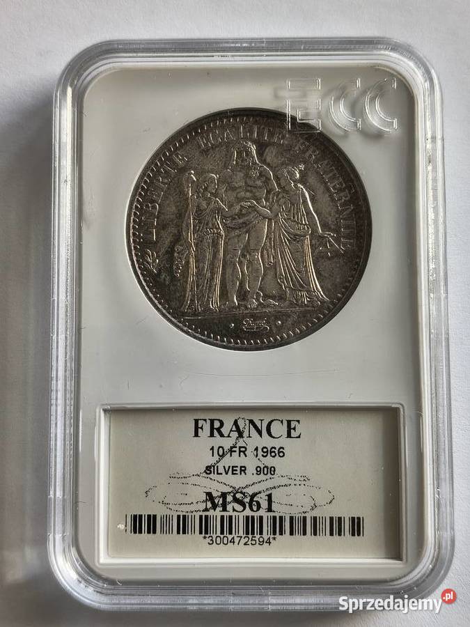 10 franków 1966 Francja Herkules srebro Ag 900 Kolekcje zachodniopomorskie Szczecin