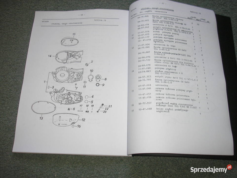 MZ TS 125150 katalog części polsku świętokrzyskie Końskie