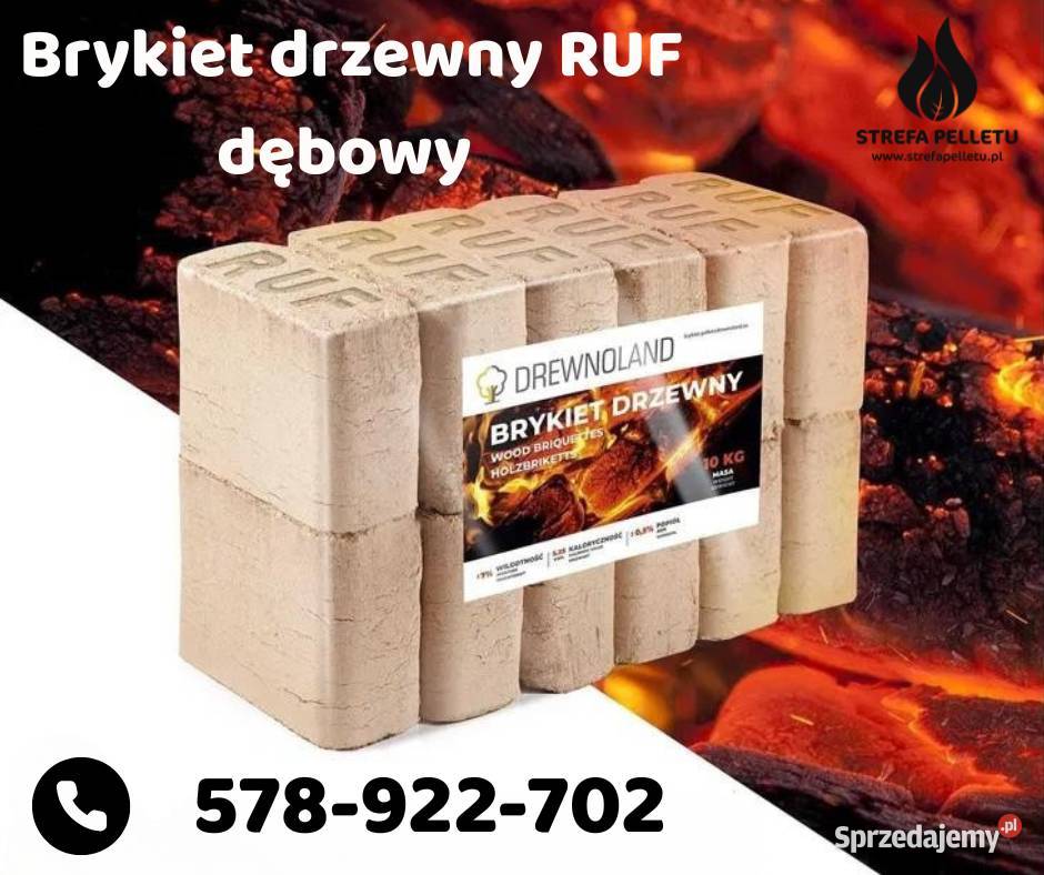 Brykiet drzewny RUF PREMIUM kostka dębowy Jasło