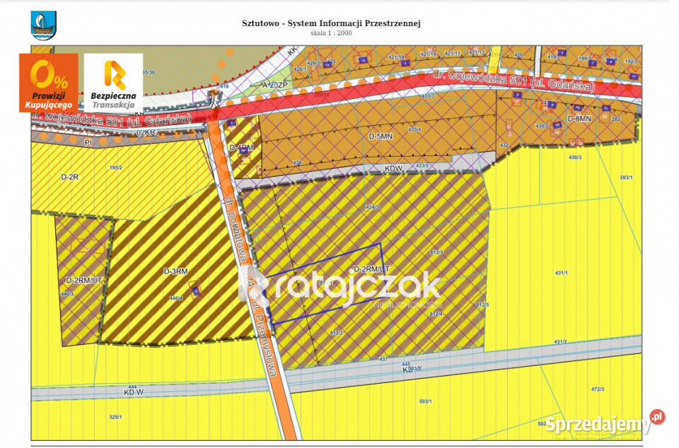 Działka Sztutowo 4522m2 asfalt sprzedam