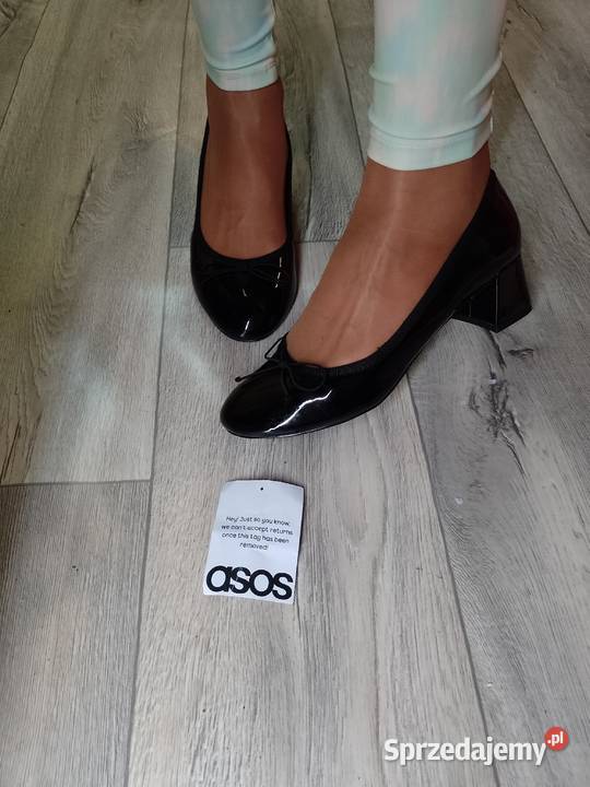 40 ASOS Design Czarne lakierowane czółenka Kraków