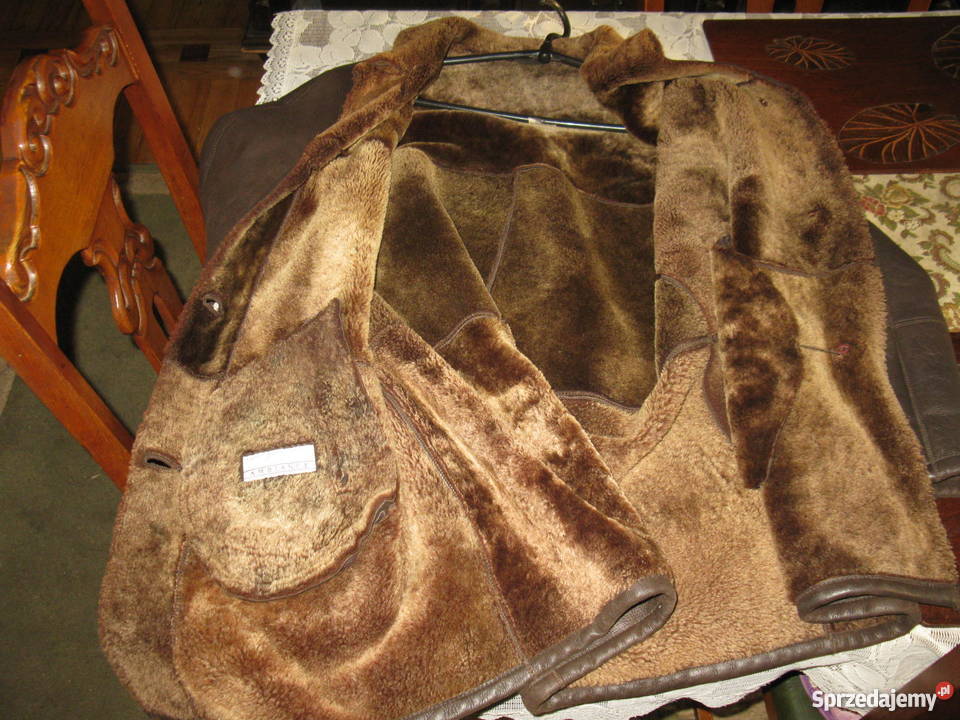 Włoski lekki kożuch damski Skóra naturalna  Pruszków
