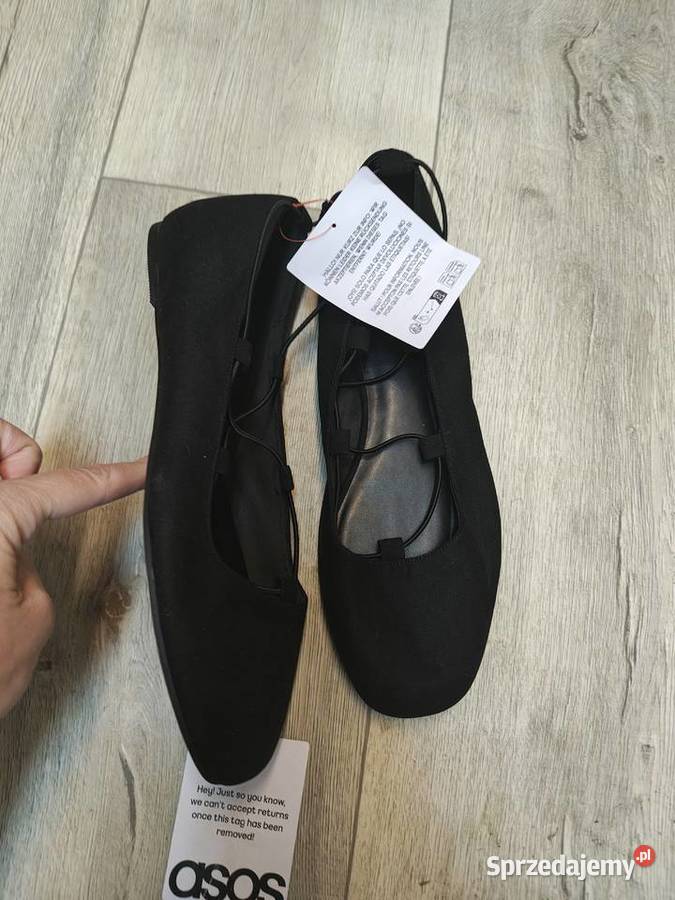 42 ASOS Design Czarne baleriny wieczorowe z 27cm Kraków sprzedam