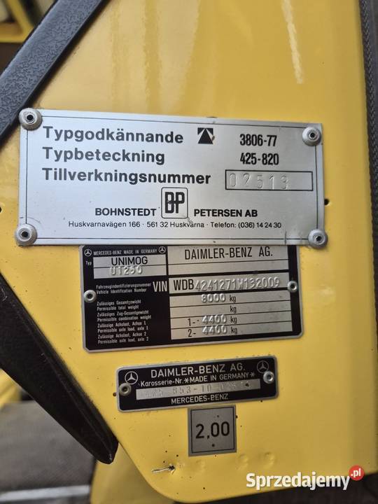MercedesBenz Unimog MB 1250 L 0kg Mszana Dolna sprzedam