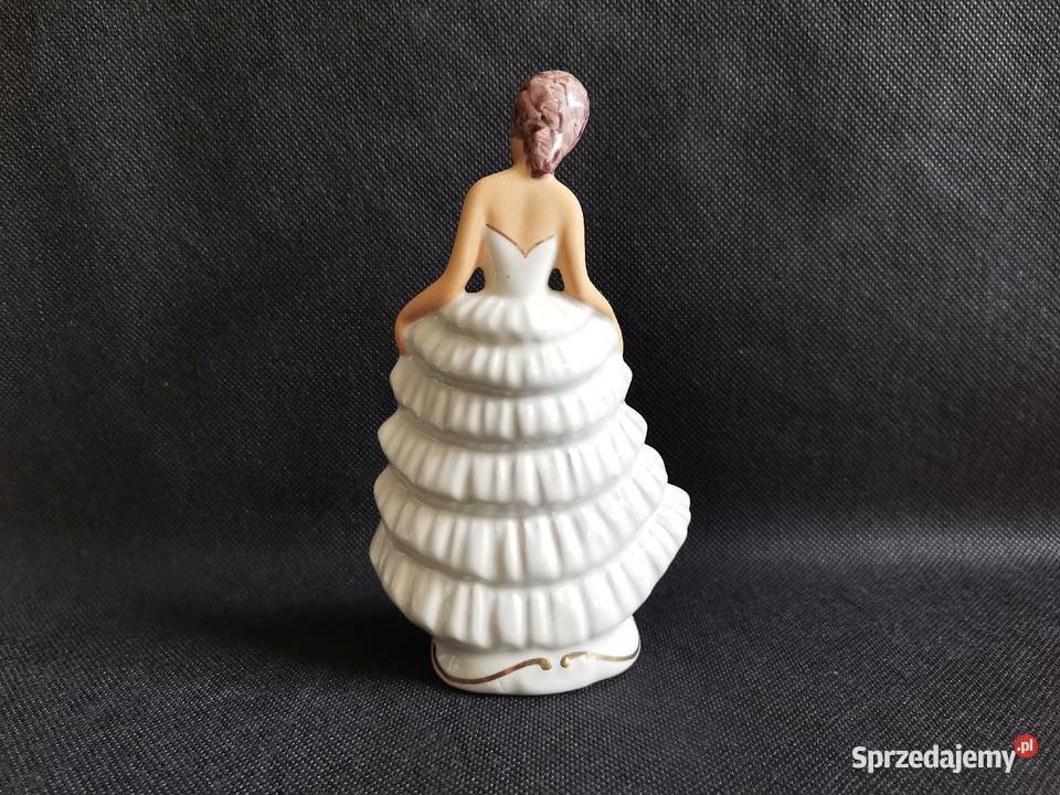 Stara figurka Dama w ukłonie porcelana Jan Katowice