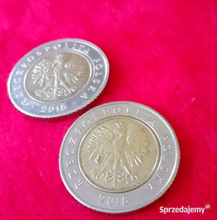 5 złotych 2018 unikat destrukt piękny okaz Sosnowiec