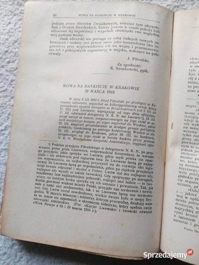 Stara Książka Pisma Zbiorowe Józefa Piłsudskiego Tarnów