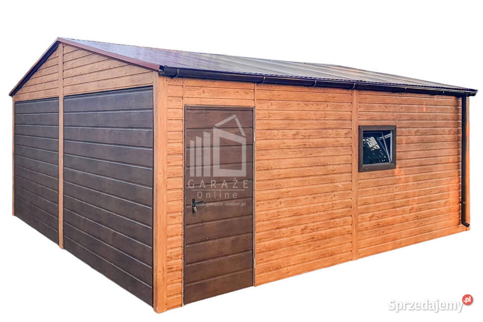 Garaż Blaszany 6x6m 2x Brama Uchylna 2x Okna Wisła