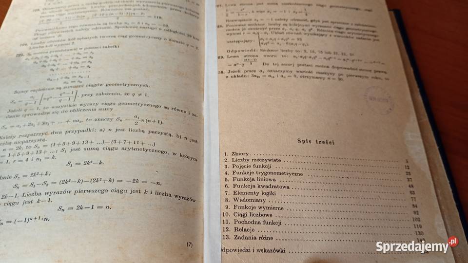 Zbiór zadań z algebry klasy I i II 1 2 liceum pomorskie Gdańsk sprzedam