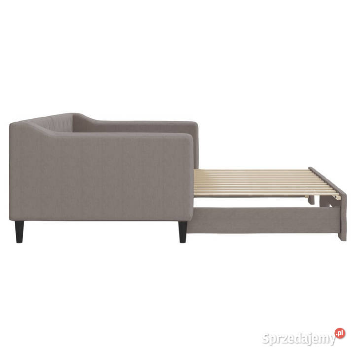 Sofa rozsuwana kolor taupe tkanina 90x200