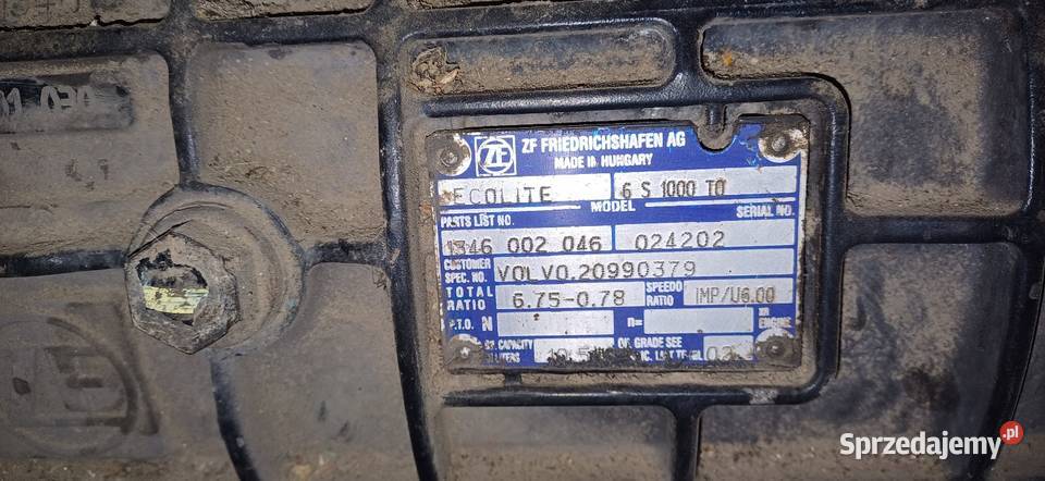 Skrzynia biegów Volvo Man Daff 6S 1000 TO Motoryzacja Proszowice