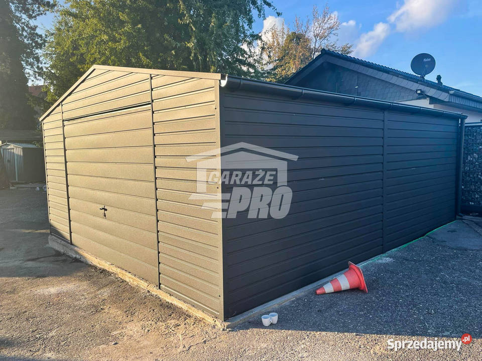 Garaz blaszany 5x7 Brama drzwi Antracyt