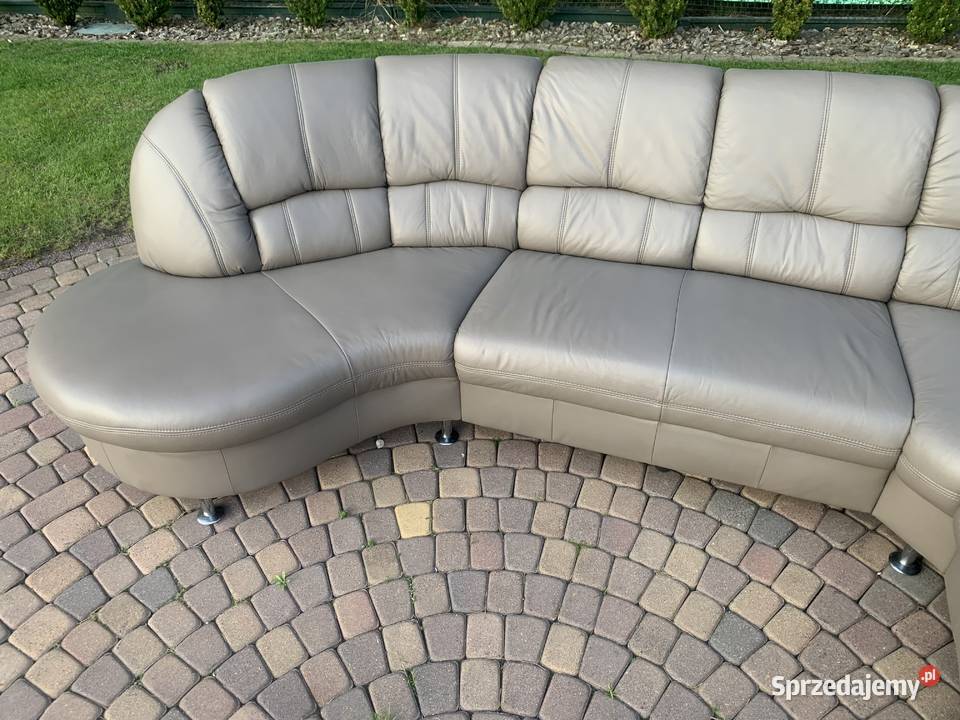 NIEMIECKI NAROŻNIK SKÓRA NATURALNA BEIGE GRAY Narożniki Kalety