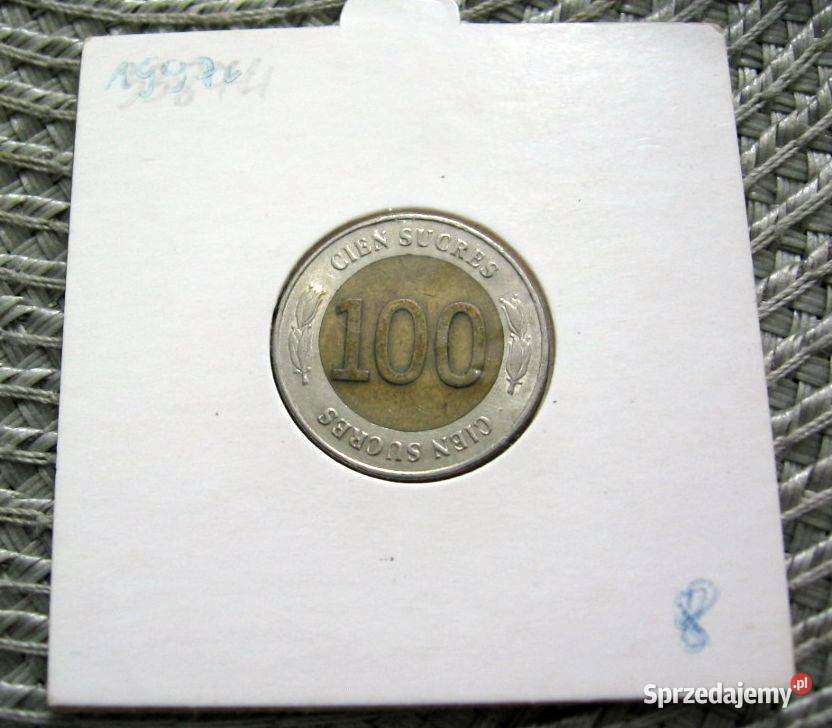 Ekwador 100 Sucrw 1997r 70 Lecie Banku wielkopolskie sprzedam