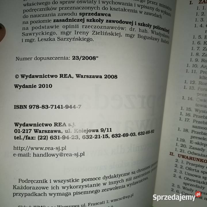Sprzedaż towarów tanie książki Trójmiasto tradycyjny podręcznik