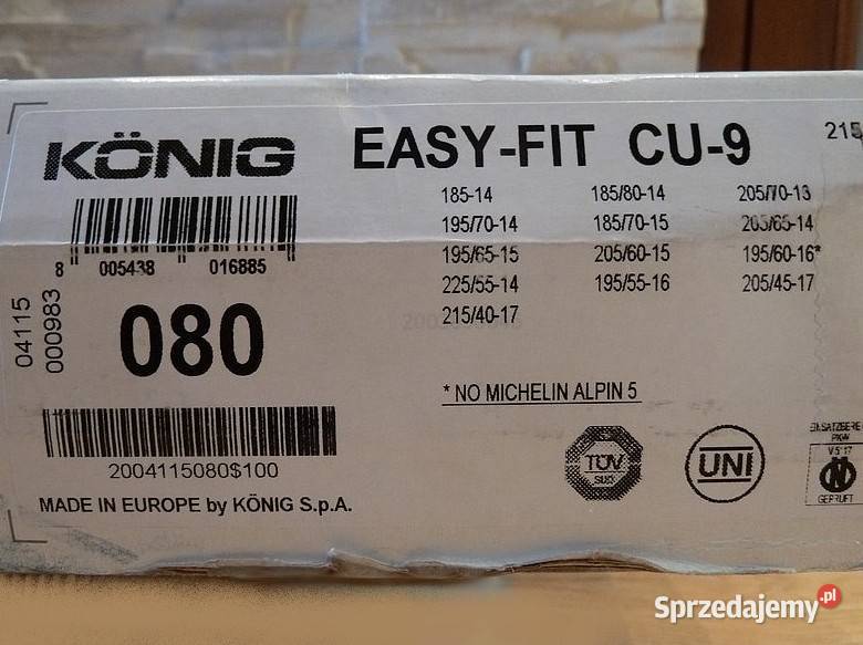 Łańcuchy na koła THULE KNIG EasyFit CU9 Nowe Rzeszów