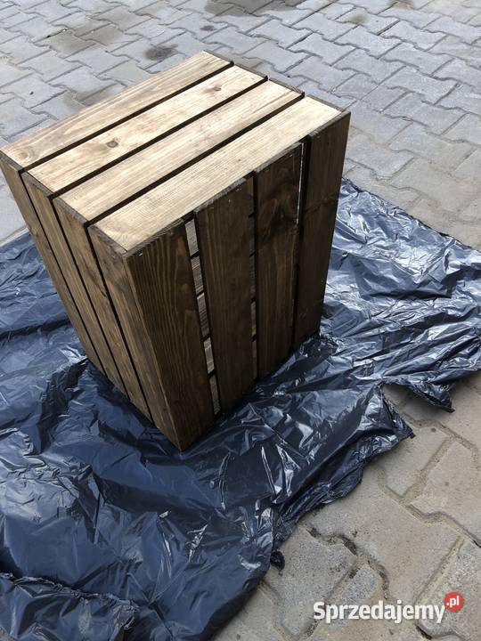 Drewniana skrzynka regał handmade rustykalny