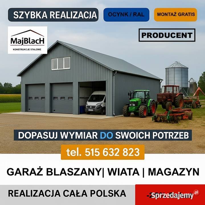 A10GRAFITOWY Pojedynczy Garaż Blaszany Nowy Targ