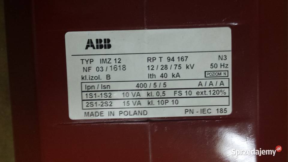 Przekładniki CURRENT TRANSFORMER ABB IMZ12 15055 Łask