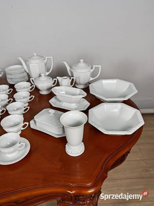 Porcelana Rosenthal biała Maria obiad kawa na 12