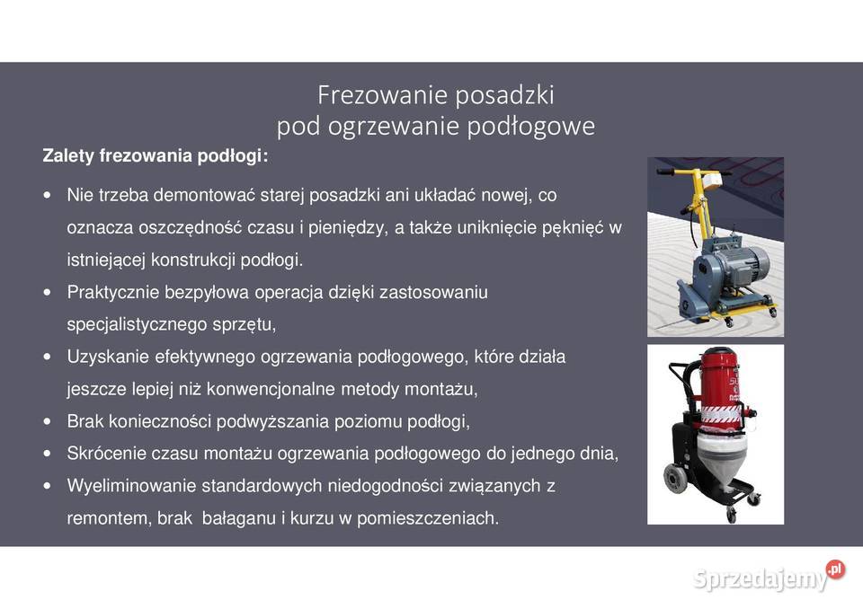 Frezowanie posadzki pod ogrzewanie podłogowe Łódź