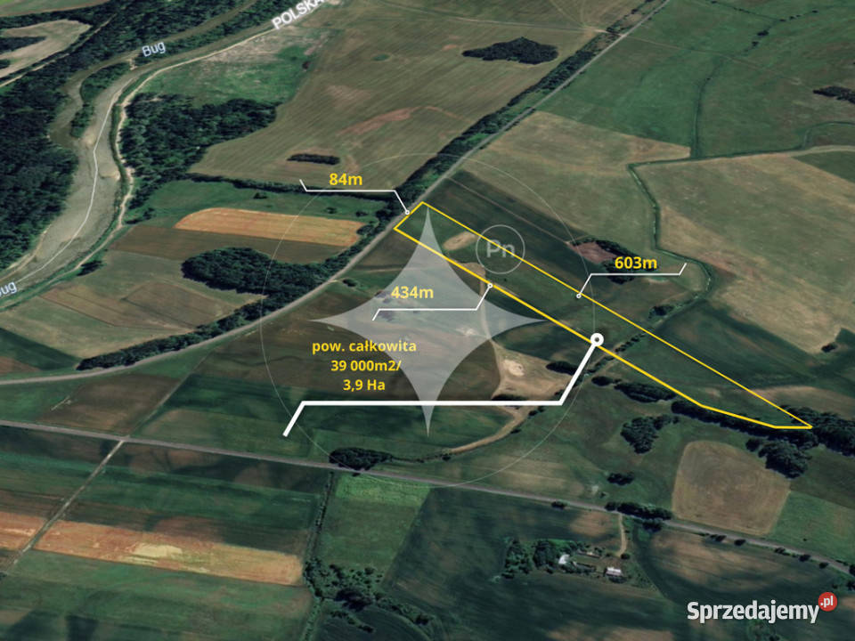 Ziemia rolna o pow 39 Ha w gminie Terespol 84m Murawiec