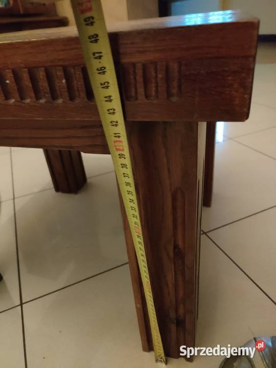 Stolik dębowy kwadratowy kawowy uniwersalny Skrzynki