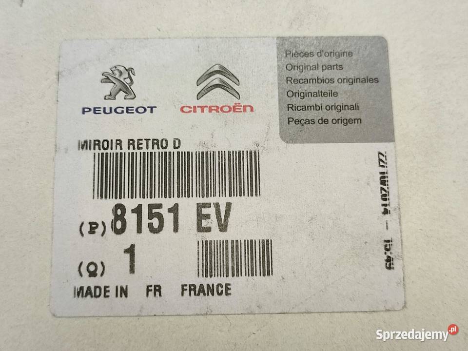 WKŁAD LUSTERKA PRAWY CITROEN C5 II RC 2004 lubelskie