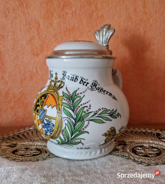 Kolekcjonerski Kufel Porcelanowy Herb Bawarii śląskie Cieszyn