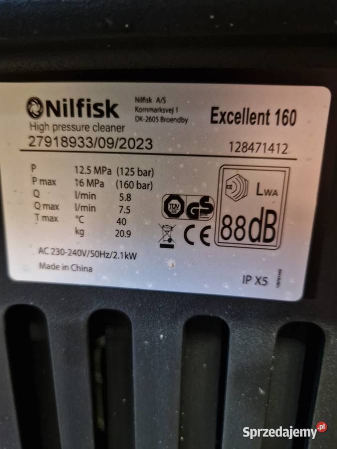 Myjka ciśnieniowa NILFISK Excellent 16010 PA EU wielkopolskie Głogowa