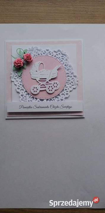 Kartka w pudełku z okazji chrztu dziewczynki