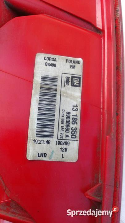 LAMPA LEWY TYŁ OPEL CORSA D 13186350 osobowe