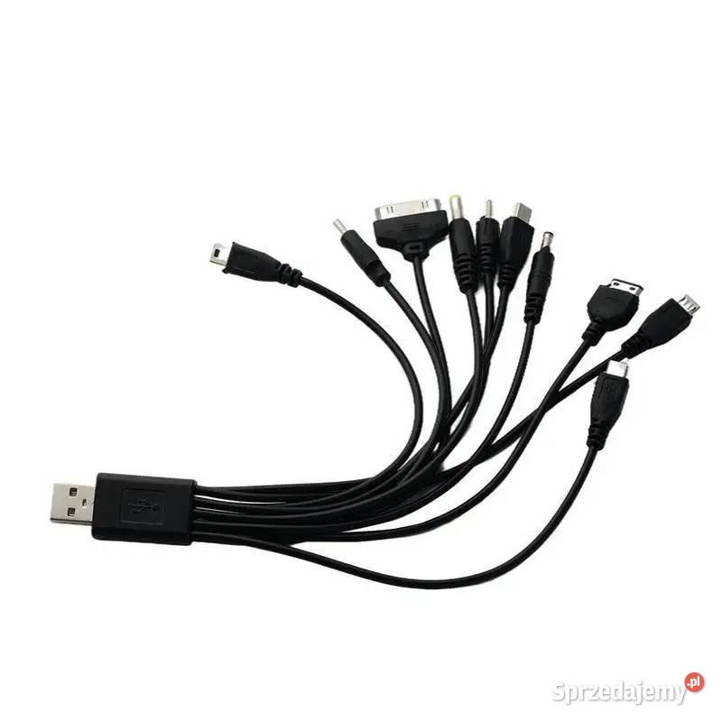 Kabel USB do ładowania 10 końcówek do różnych
