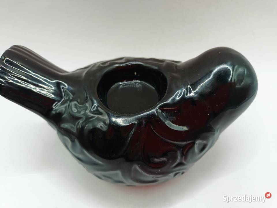 Ceramika czarny ptak świecznik na podgrzewacz Zamość