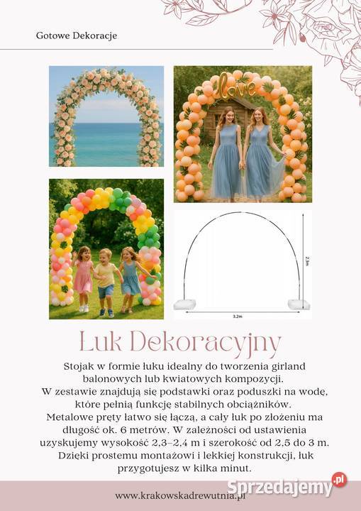 Zestaw dekoracji weselnych tło koło kurtyny Zastów