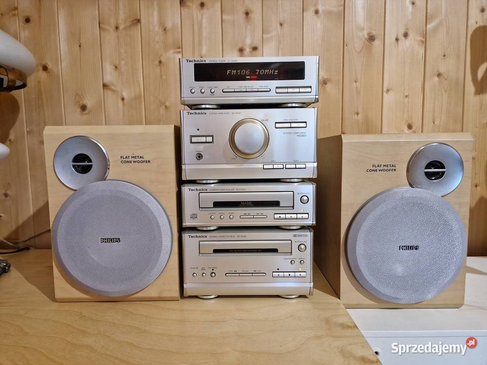 Wieża Technics seri HD301 kolumny Philips Olszyna