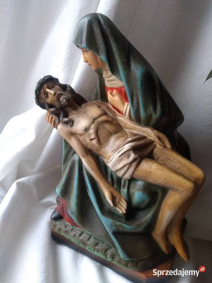 Stare przepieknie malowane figurki pieta Porcelana i szkło