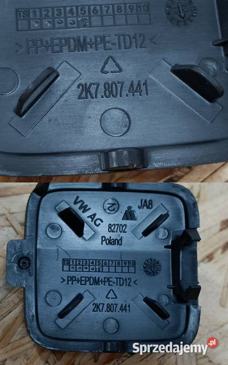 VW CADDY 20 ZAŚLEPKA HAKA ZDERZAK TYŁ 2K7807441 Zderzaki