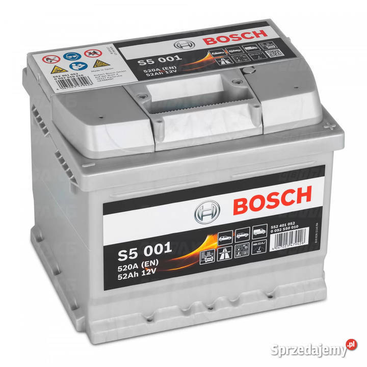 Akumulator Bosch 52Ah 520A EN S5001 PRAWY PLUS osobowe Akumulatory warmińsko-mazurskie